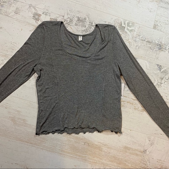 Nordstrom BP. Grey Cloudy Heather Ribbed Long Sleeve Shirt 2X - Picture 2 of 11